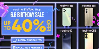 Enjoy up to 29% OFF on select realme smartphones this 6.6. TikTok Birthday Sale
